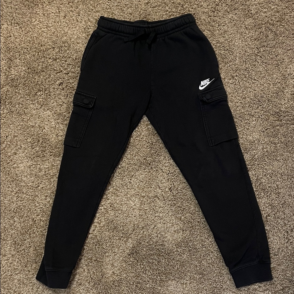Nike Kids Black Joggers with Cargo Pockets